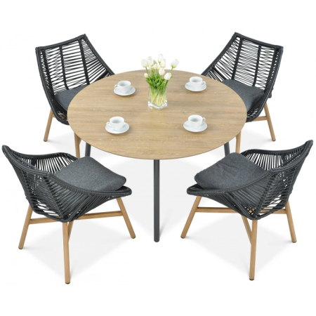Valgomojo komplektas ALMERA DINING Juoda